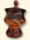 Handcrafted Wooden Urn w/Lid Signed D.L. Nessmith
