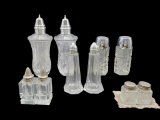 (5) Pairs of Crystal/Glass Salt and Pepper Shakers