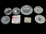 Assorted Glass and Crystal Ash Trays, Including
