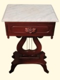 1-Drawer Marble Top Harp Table