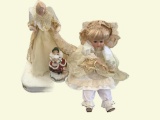 19” Porcelain Doll Shelf Sitter, Angel Tree