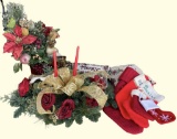 (2) Christmas Pillows, Assorted Stockings, (2)
