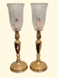 Pair of Brass Candlestick Lamps 17