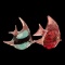 (2) Art Glass Fish-One Fin Broken