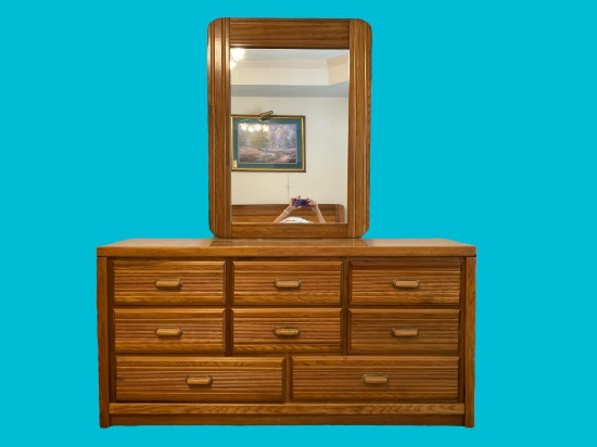 Dresser with Mirror--Dresser is 62" x 17 3/4", 30"