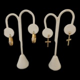 (2) Sets of Cross Earrings-One Set Has Words on