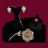 (3) Vintage Sarah Coventry Pieces: Pin,