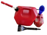 5 Gallon Plastic Gas Can With Funnels and 1