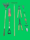 Assorted Long Handle Yard Tools and Trimmers