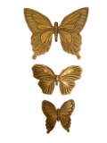 (3) Vintage Dart Industries Syroco Butterfly Wall