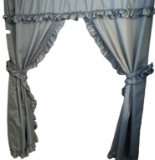 Ruffled Shower Curtain with Tie Backs