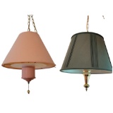 (2) Hanging Lamps w/Brass Chains