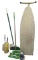 Assorted Cleaning Supplies, Iron and Ironing Board