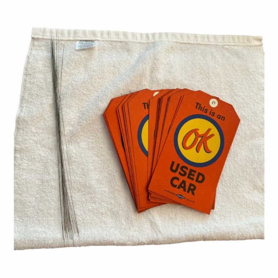 (20) OK Used Car Warranty Tags, 1949 w/Original