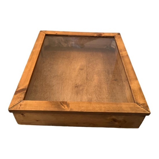Wooden and Plastic Display Case-20.25” x 22”, 5”