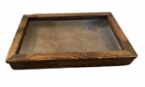 Wooden and Plastic Display Case-22” x 14”, 3” deep