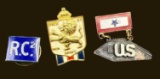 (3) Assorted WWII Pins, Including (1) Made of