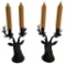 (2) Metal Deer Head Double Candle Holders