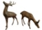 (2) Brass Deer Figurines