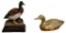 (2) Duck Figurines:  Ceramic JAPAN, Brass INDIA
