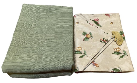 (2) Tablecloths: 60” x 116” and (1) Table R