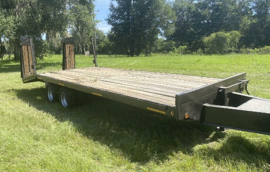 Tag Along, Deck Over Tires 24' Flat Bed Trailer with Tandem