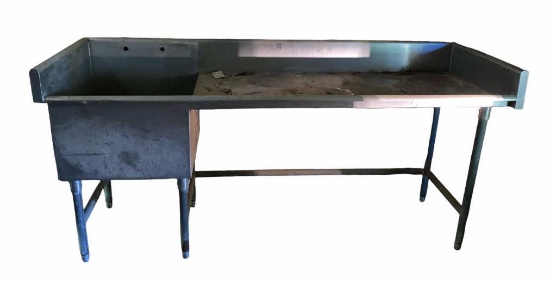 Stainless Steel Restaurant Sink/Table--88" x 27",