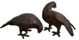 (2) Metal Bird Figurines