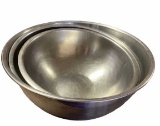 Set of (3) Stainless Steel Bowls:  14 1/4”, 13”,