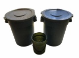 (2) Plastic Garbage Cans , 5 Gallon Plastic