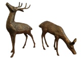 (2) Brass Deer Figurines