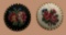 (2) Vintage Rose Petit Point Embroidered Brooches