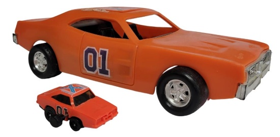 (2) Plastic General Lee Cars from The Dukes of