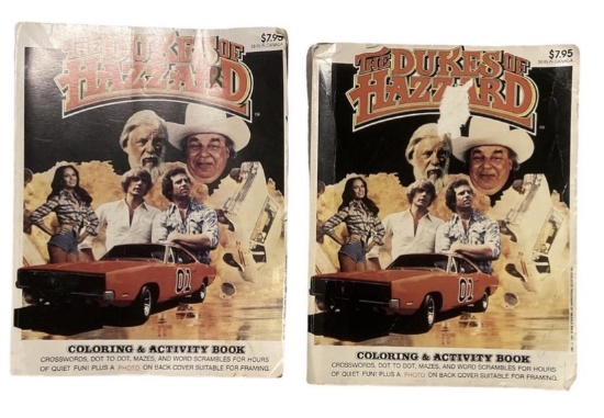 (2) Dukes of Hazzard Coloring Book-Not Used - 1982
