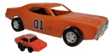 (2) Plastic General Lee Cars from The Dukes of