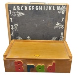Vintage Chalkboard Mini Desk, Handmade Wooden Box