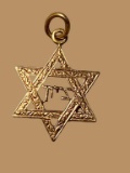14 Kt Yellow Gold Star of David Pendant--.8 Grams