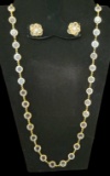 Swarovski Crystal Necklace and Matching Pierced
