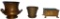 (3) Gold Painted Planters: 2-Handled Ceramic
