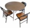 Round Folding Table & (3) Folding Padded Chairs