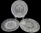 (3) Vintage Round Glass Serving Platters:  12