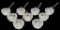(9) Individual Glass Salt Cellars w/Spoons
