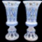 Pair of Antique Cut To Clear Glass Vases with