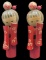 (2) Vintage Japanese Wooden Kokeshi Dolls