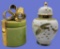 Round Ceramic Decorative Covered Jar and Ceramic