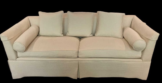 White Upholstered Sofa--Baker Manufacturing