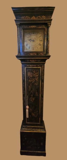 George III English Chinoiserie Tall-Case Clock.