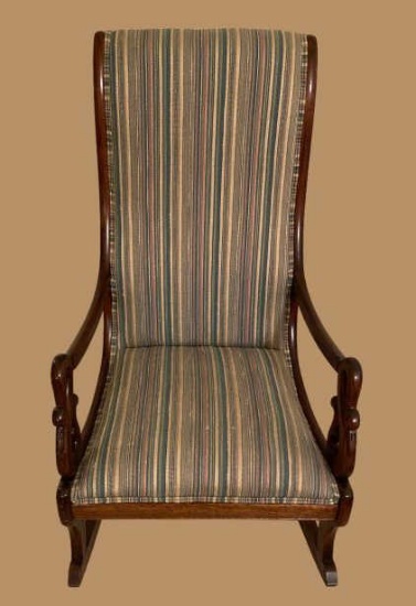 Wooden and Upholstered Rocking Chair