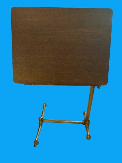 Vintage Adjustable Drafting Table with Ornate Bras
