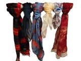 (6)  Long Scarves: Wool, Silk, etc